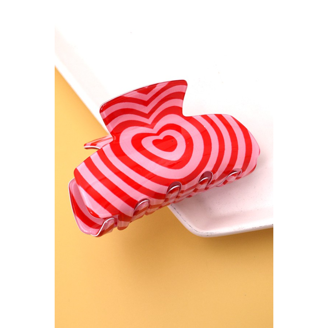 Retro Swirl, Heart or Checkered Claw Clip