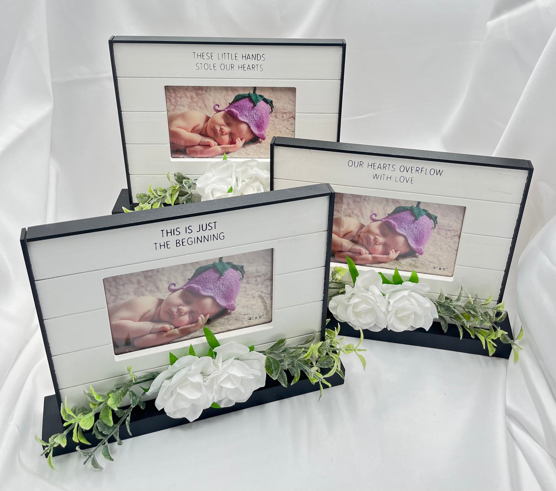 Baby Love Picture Frame With Artificial Floral