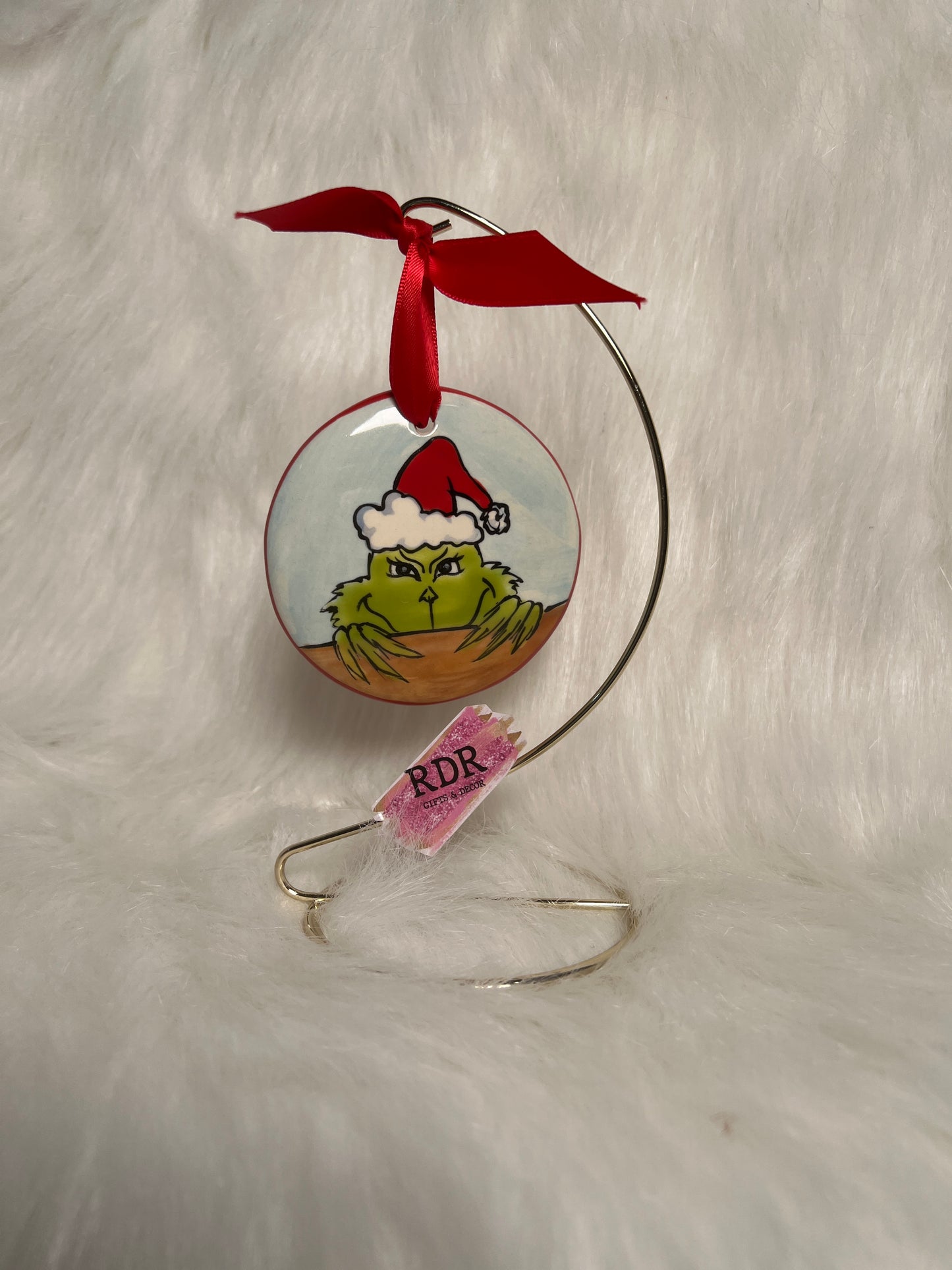 Nola Watkins Grinchmas Round Hand Painted Ornament
