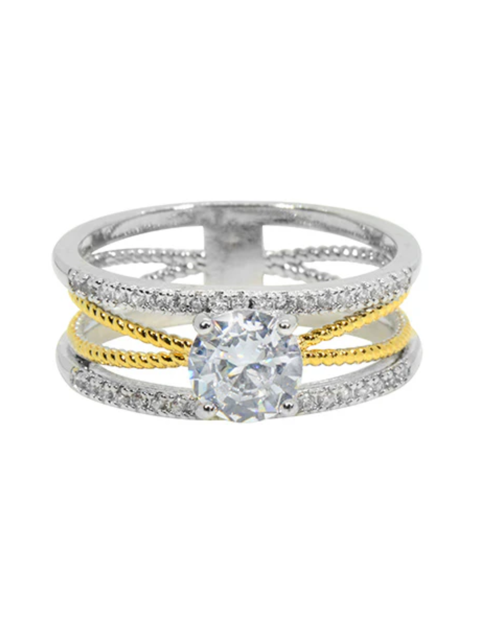 Modern Classics Ring- White 7 Yellow Gold