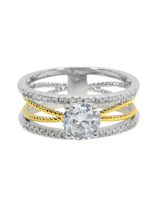 Modern Classics Ring- White 7 Yellow Gold