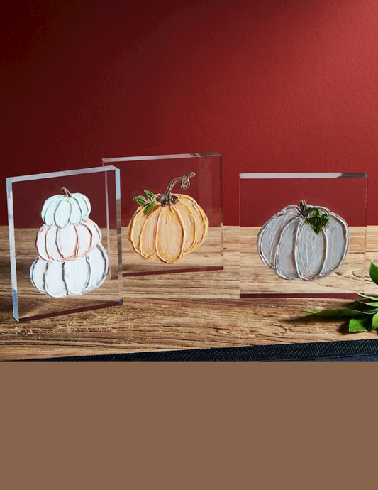 Mud Pie Acrylic Pumpkin Plaque