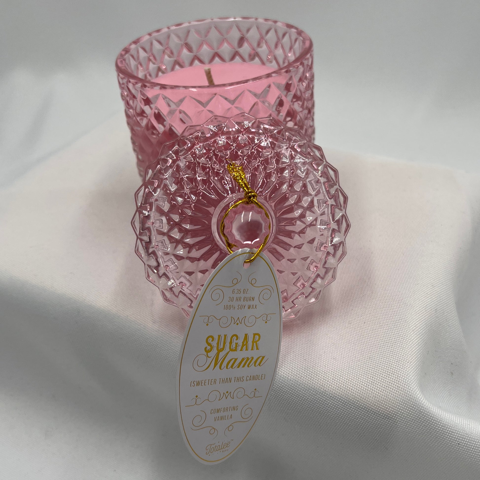 Sugar Mama Pink Crystal Jar Candle