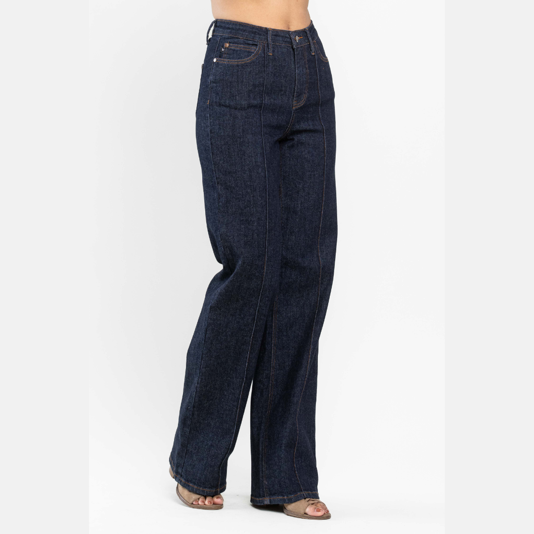 Judy Blue High Waist Front Seam Wide Leg Jeans