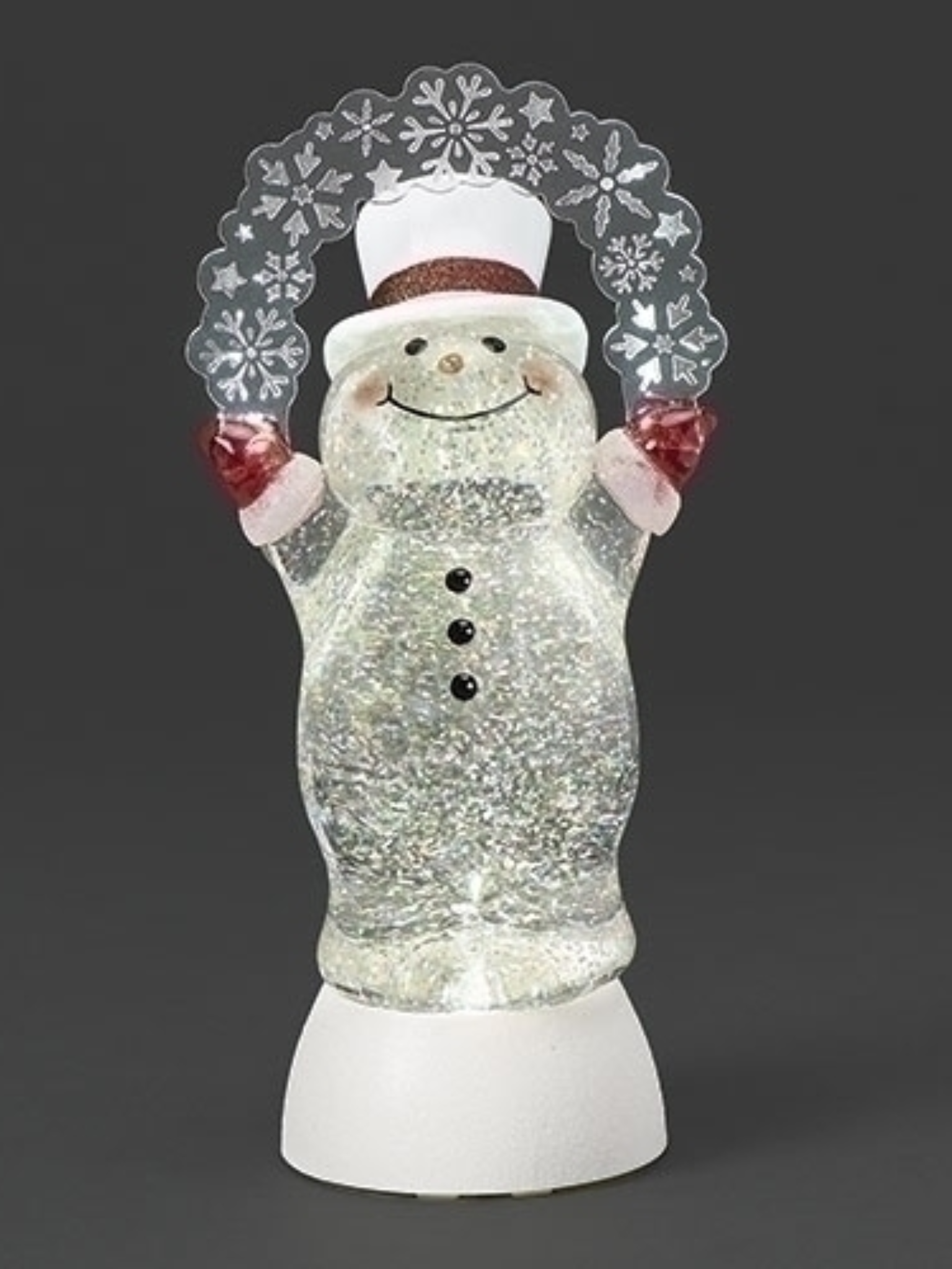 Lighted Swirl Snowman Decor