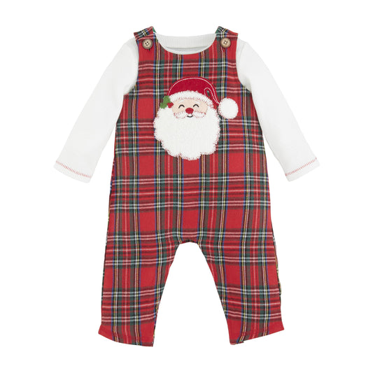 Mud Pie Baby Santa Tartan Longall Set