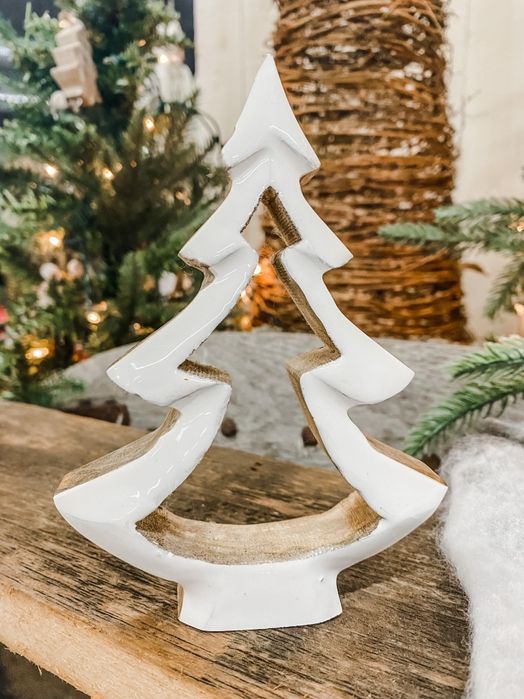 Wooden Hollow Tree with White Enamel