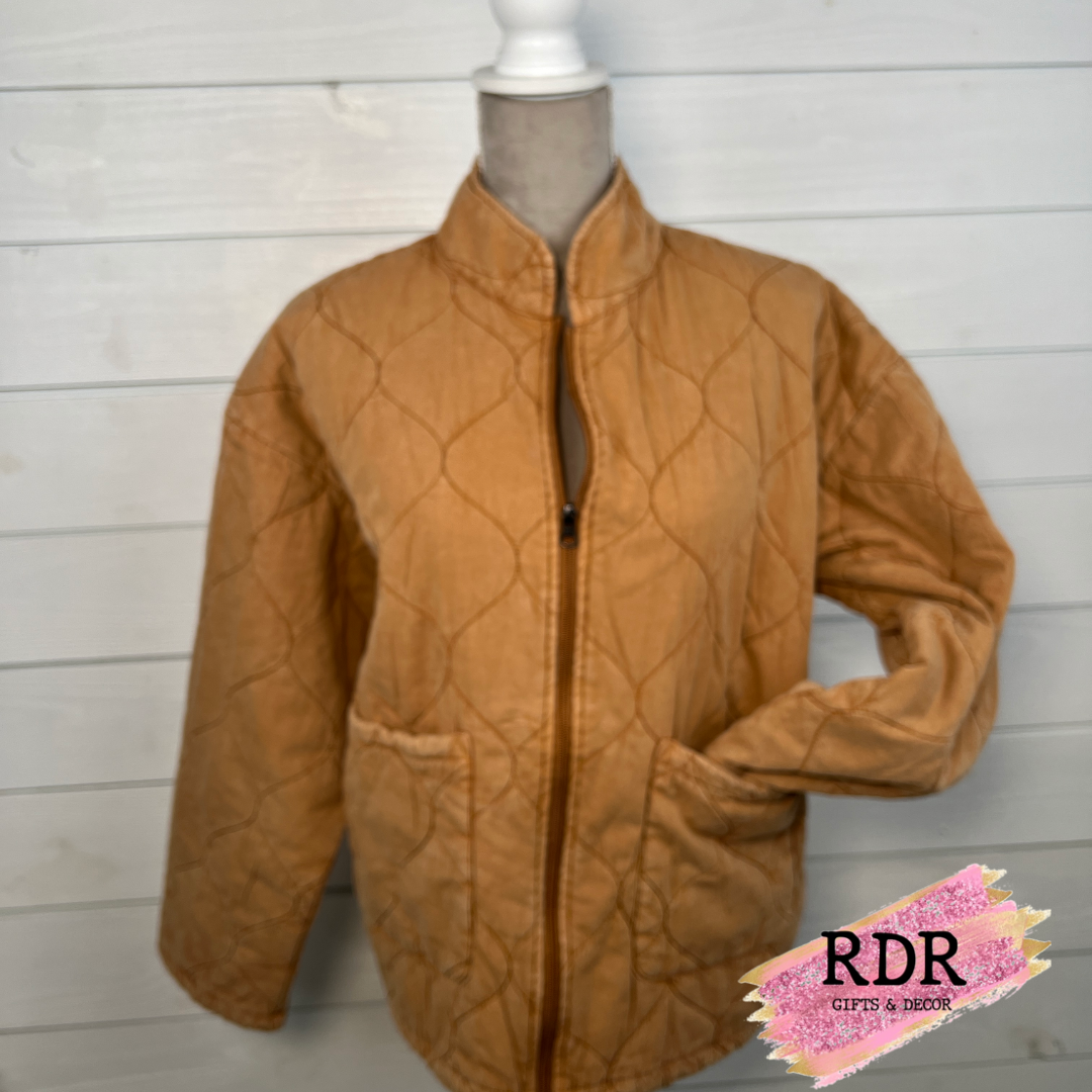 Garment Washed Quilted Jacket