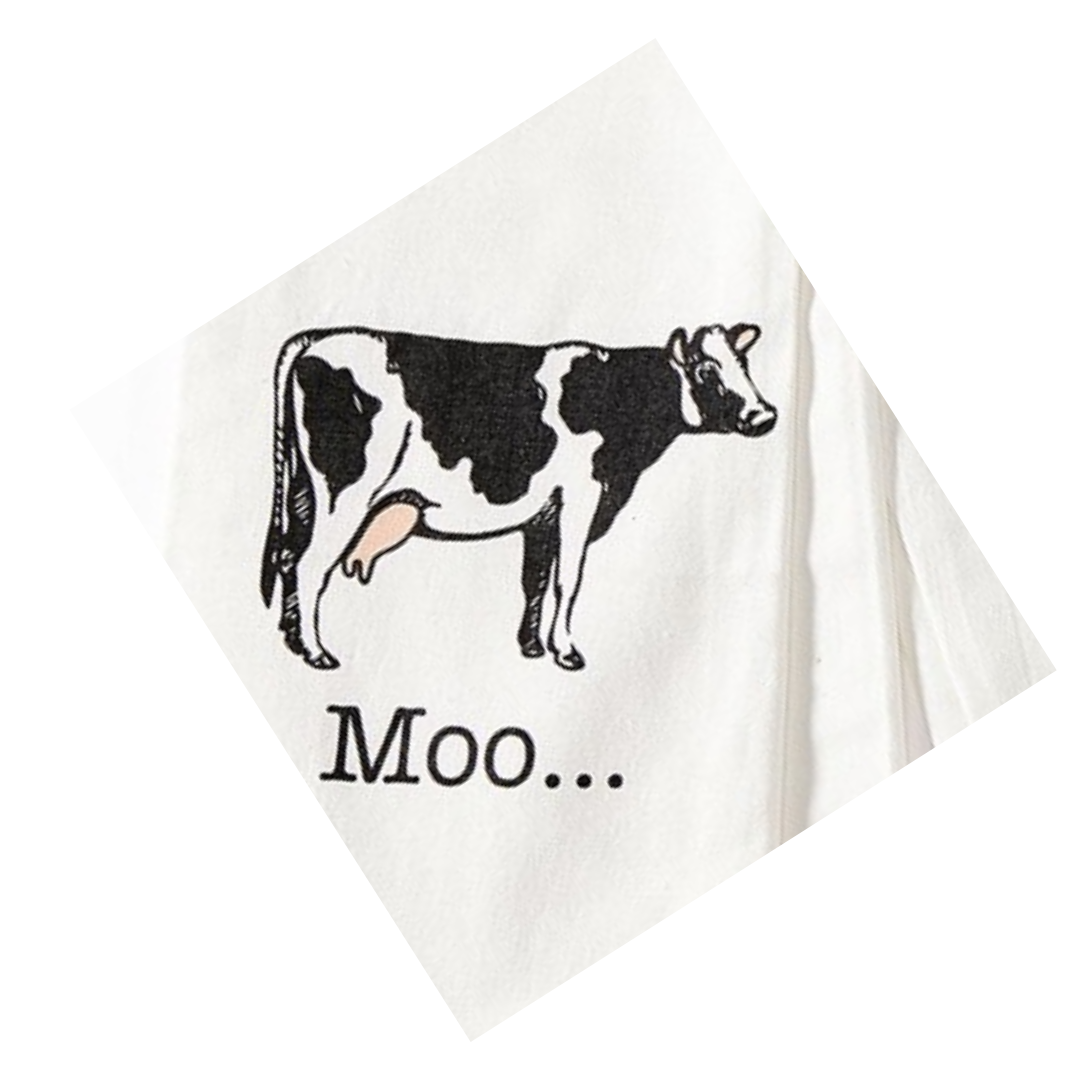 Farm Animal Says Tea Towel