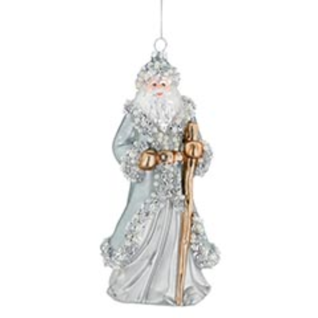 Silver Glass Full Body Santa