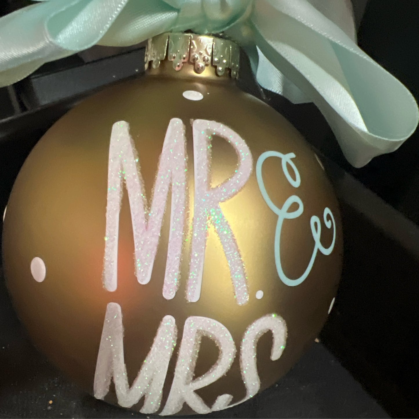 Mr. & Mrs. Glass Ball Ornament