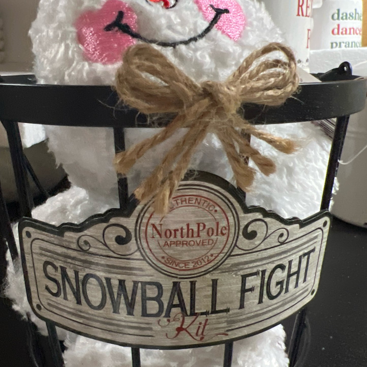 Wire Basket Plush Snowball Fight