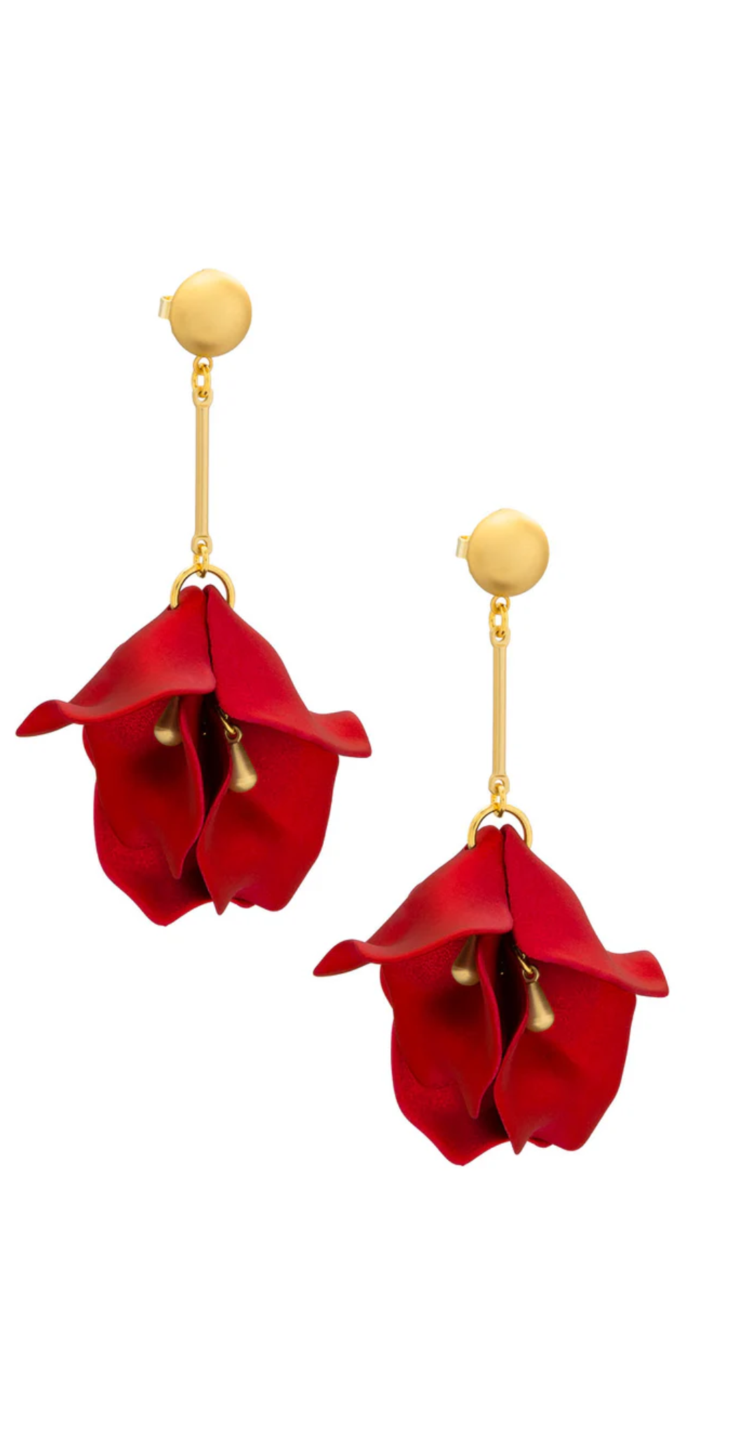 Metallic Resin Petal Drop Earrings
