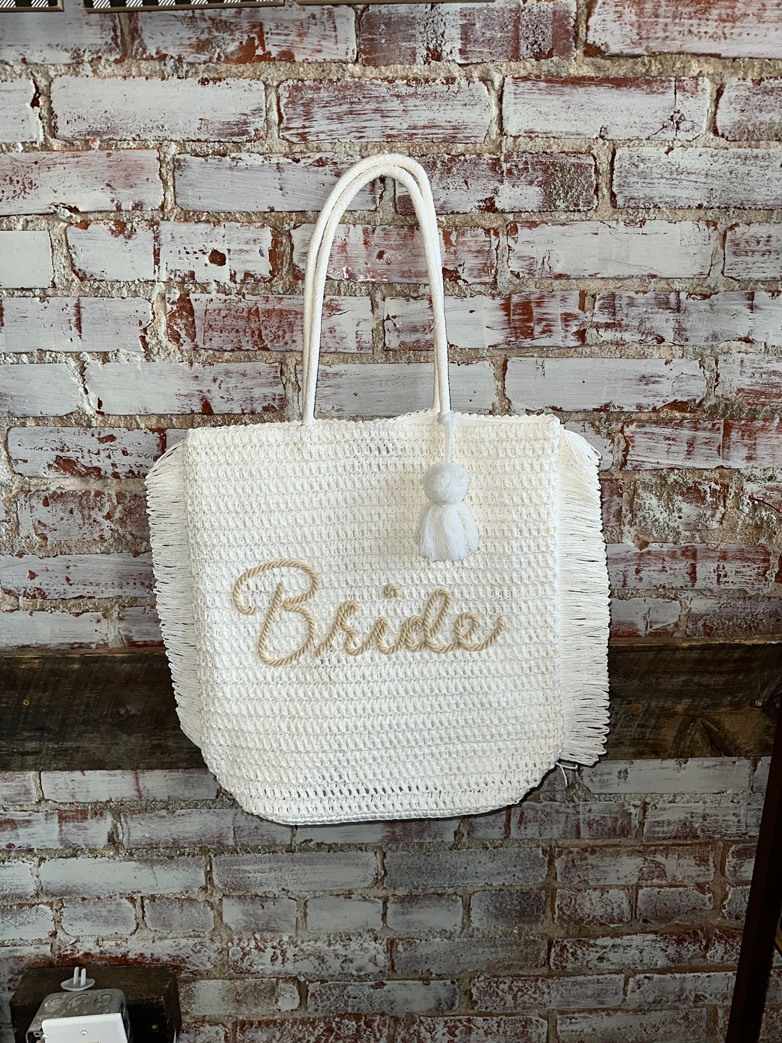 Mud Pie White Bride Tote