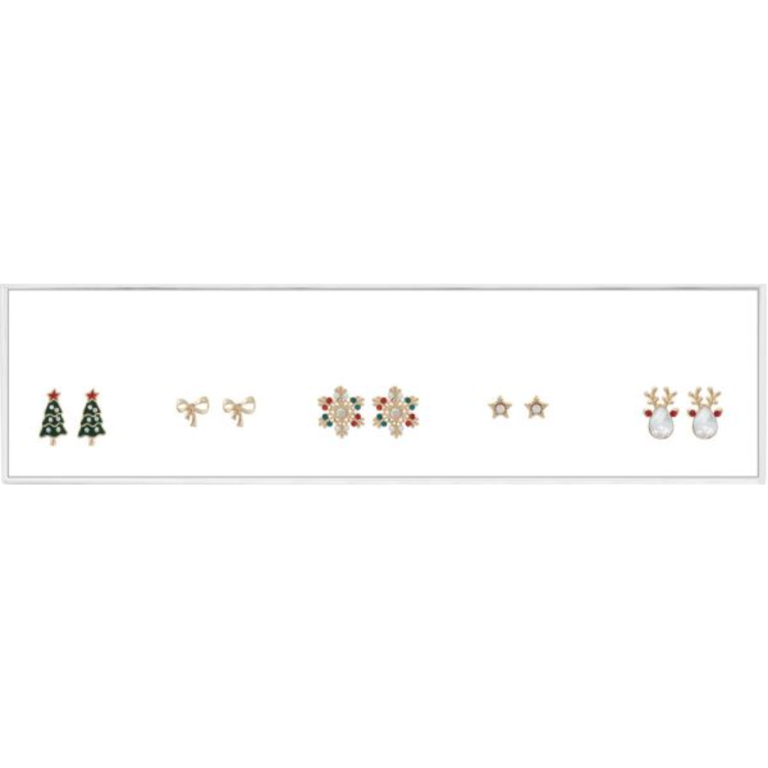 Gold Holiday Post Earring Boxed Set