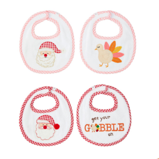 Mud Pie Reversible Thanksgiving & Christmas Bibs