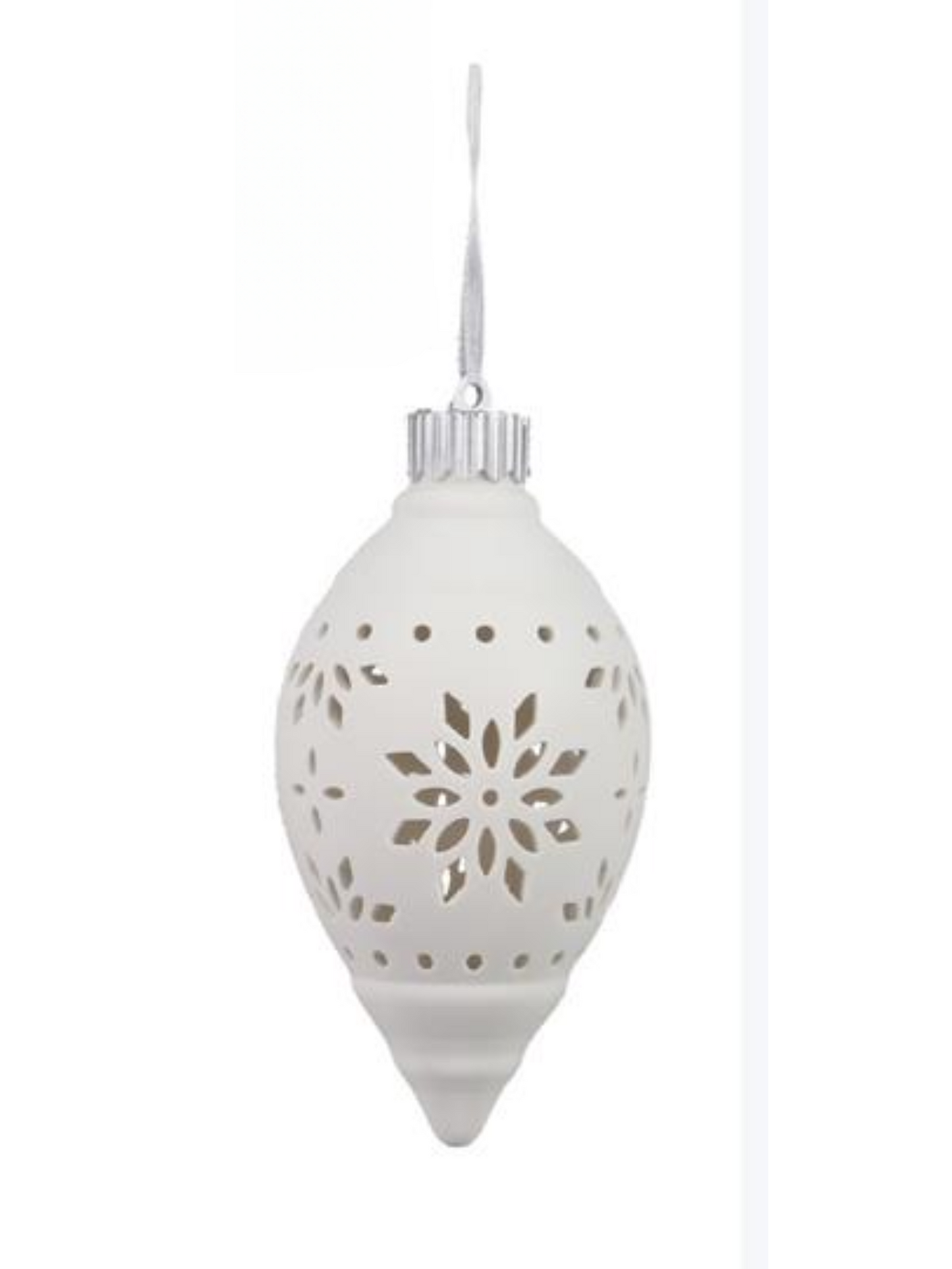 White Ceramic Christmas Ornaments With LED