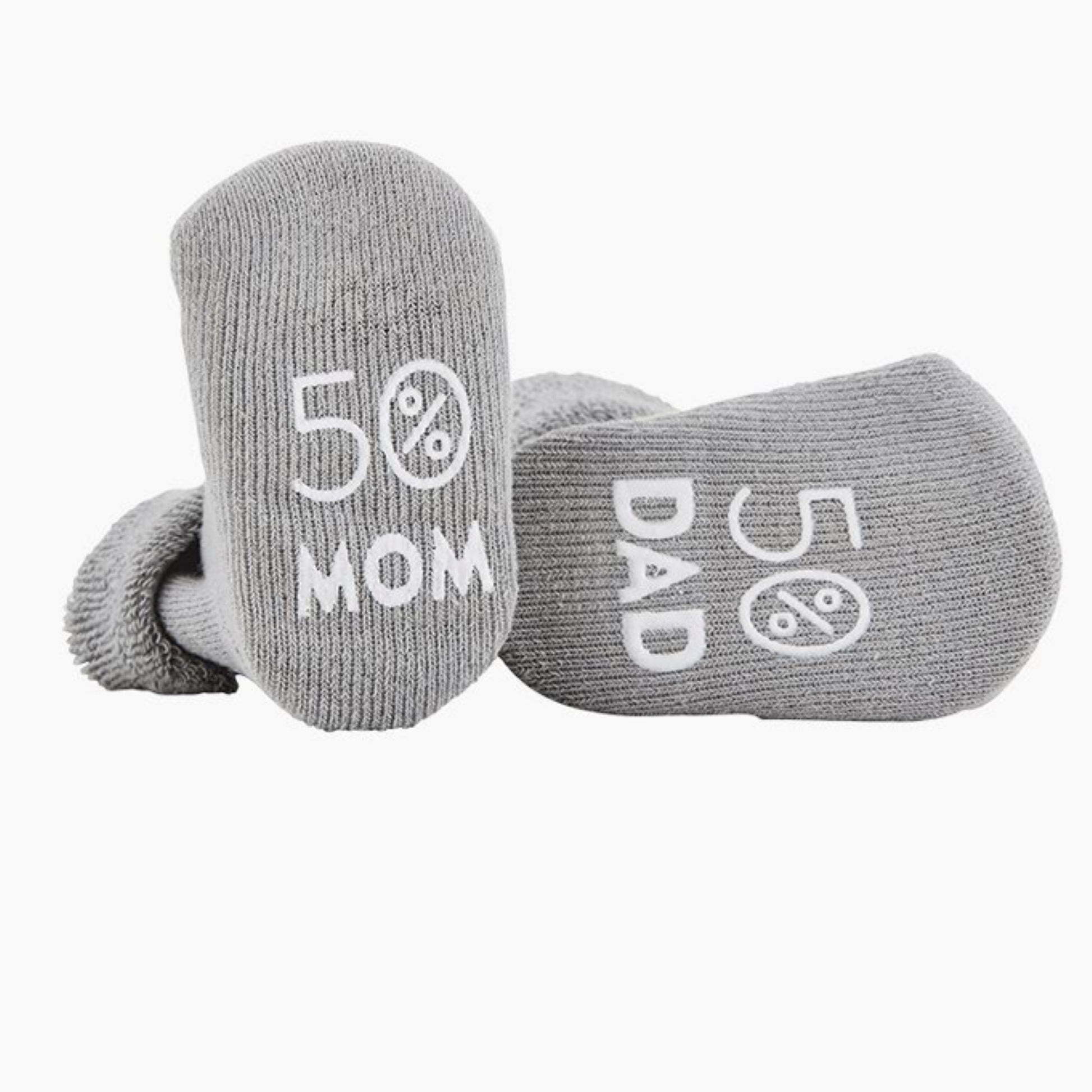 50/50 Mom Dad Baby Socks