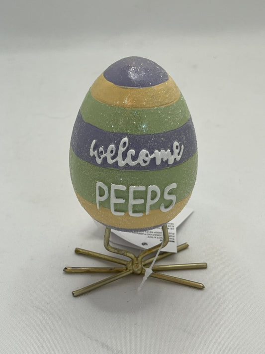 Welcome Peeps Striped Standing Easter Egg