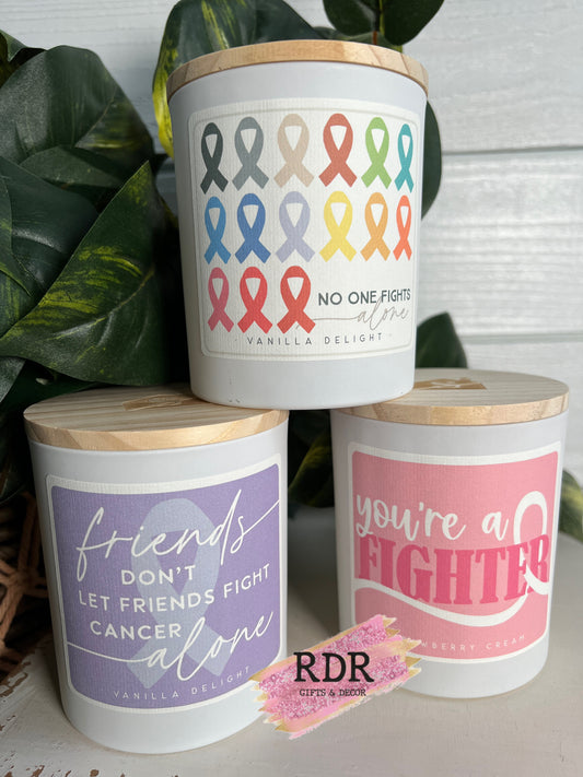 Cancer Awareness Glass Jar Candle