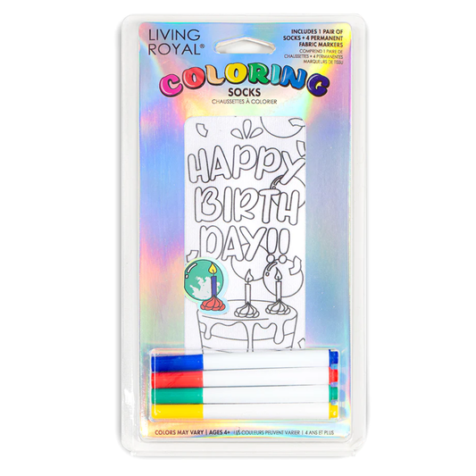 Happy Birthday Coloring Socks