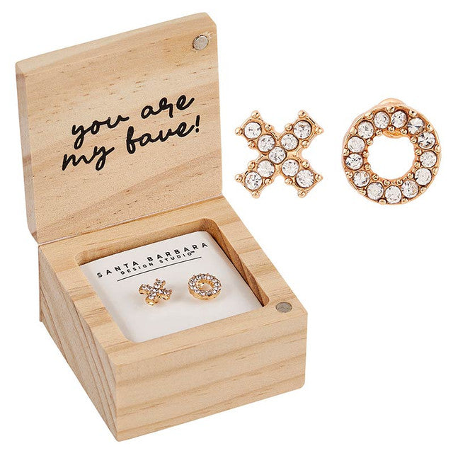 Stud Earrings In Wood Boxed Gift Set