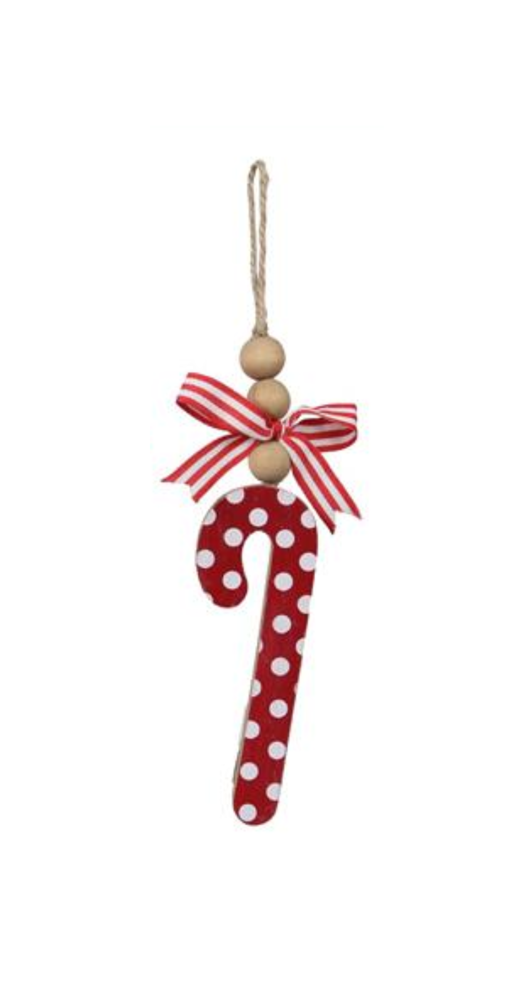 Wood Candy Cane Christmas Ornament