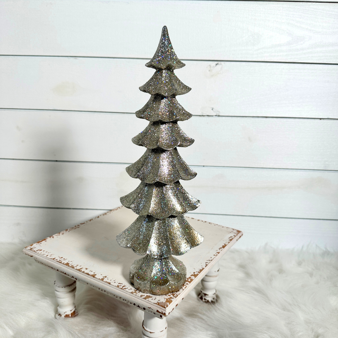 Silver Glittery Christmas Tree