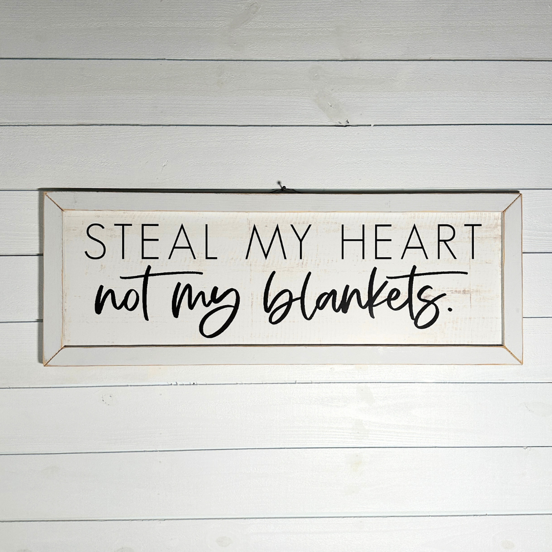 Steal My Heart White Wash Frame