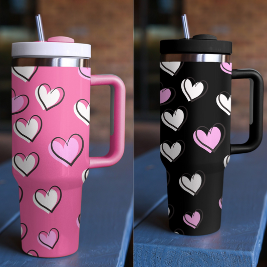 Pink Heart 40oz Tumbler