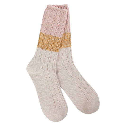 Weekend Collection Pointelle Crew Socks Rose Multi-116