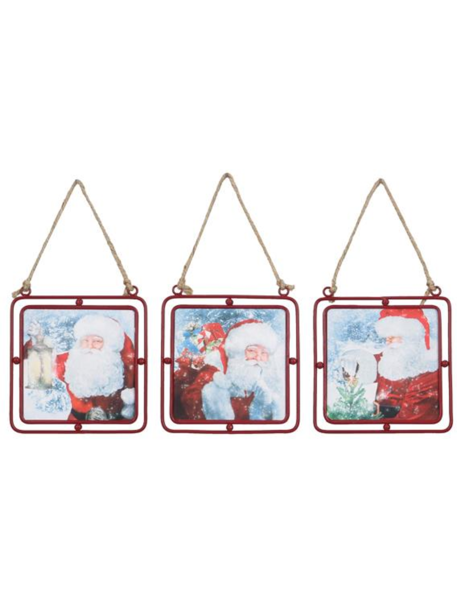 Santa Metal Hanging Ornament