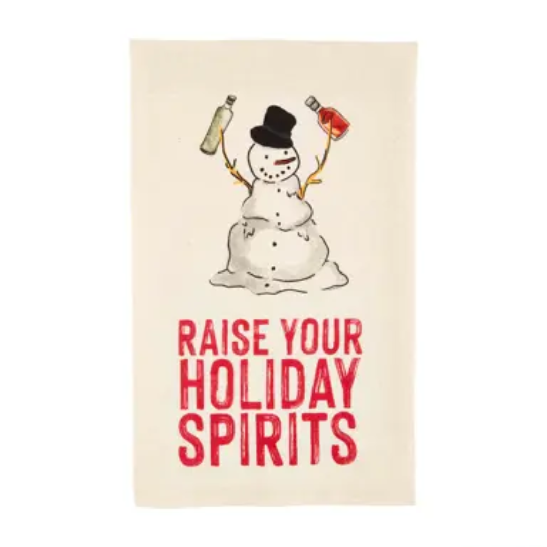 Raise Your Holiday Spirits Christmas Tea Towels