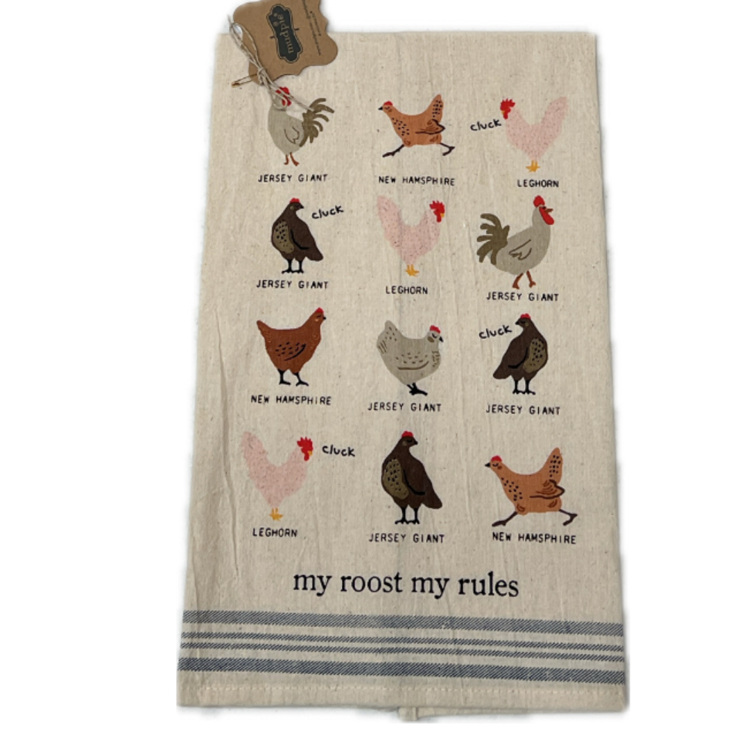 Mud Pie Farm Animals Tea Towel