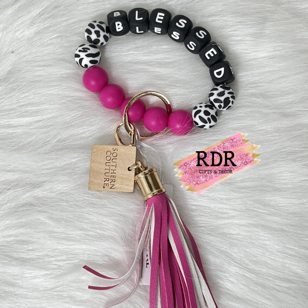 Southern Couture Silicone Beaded Bracelet Key Chain