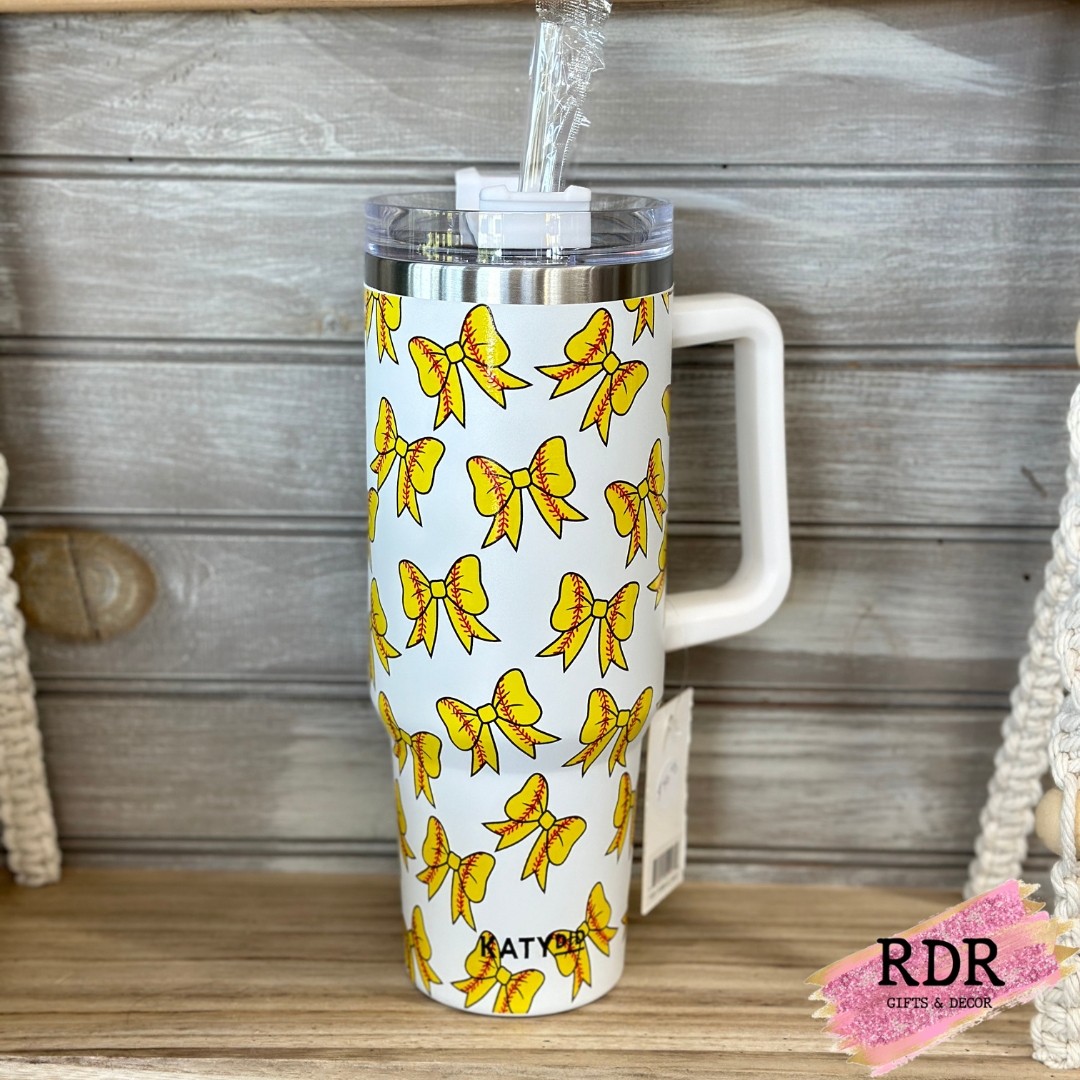 KatyDid 40oz Sports Coquette Bow Tumblers