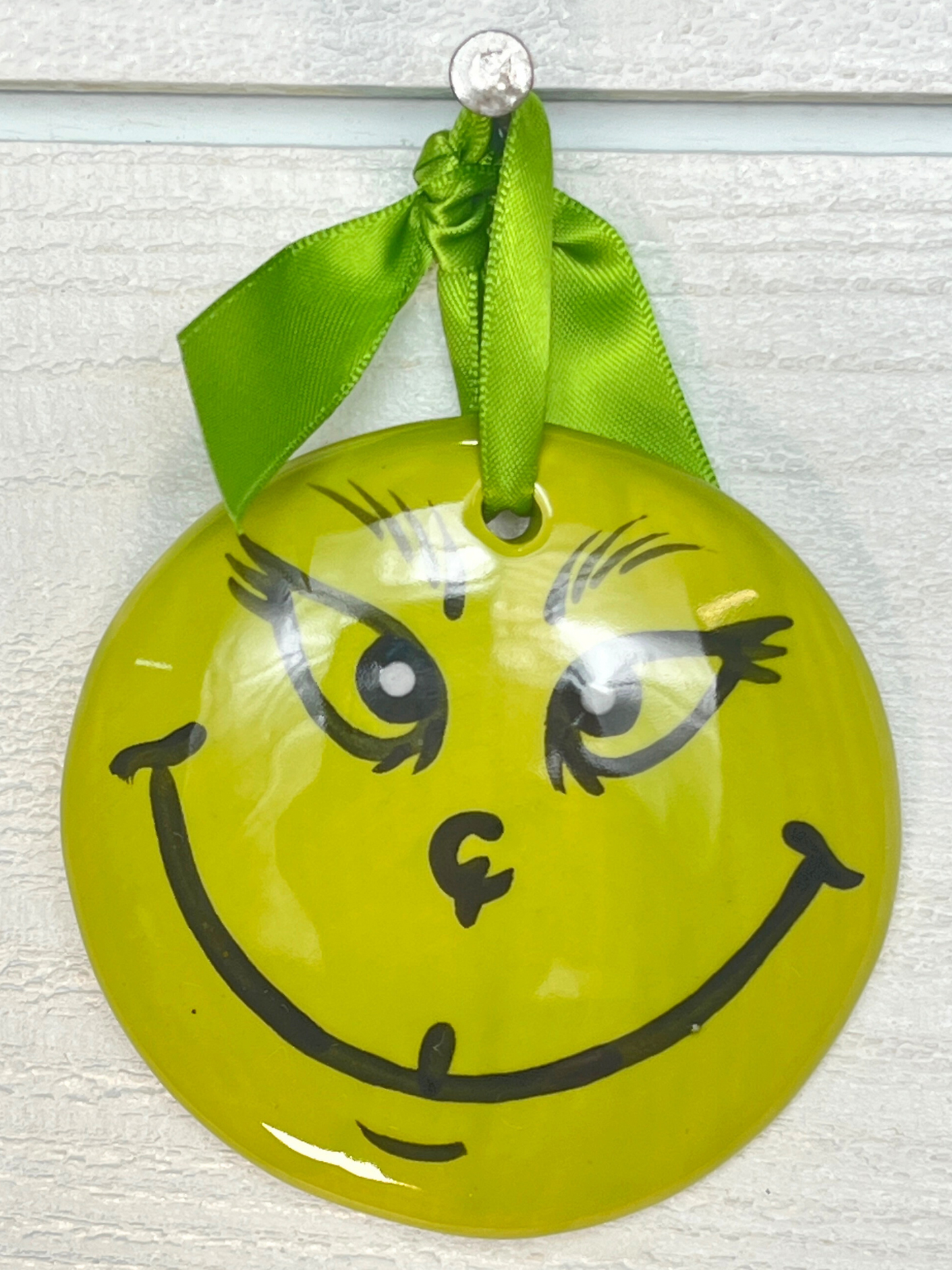 Nola Watkins Grinchmas Round Hand Painted Ornament