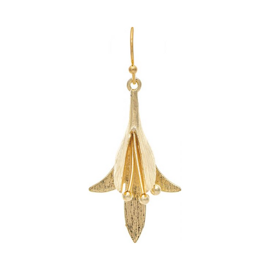 Gold Calla Lily Flower Earring