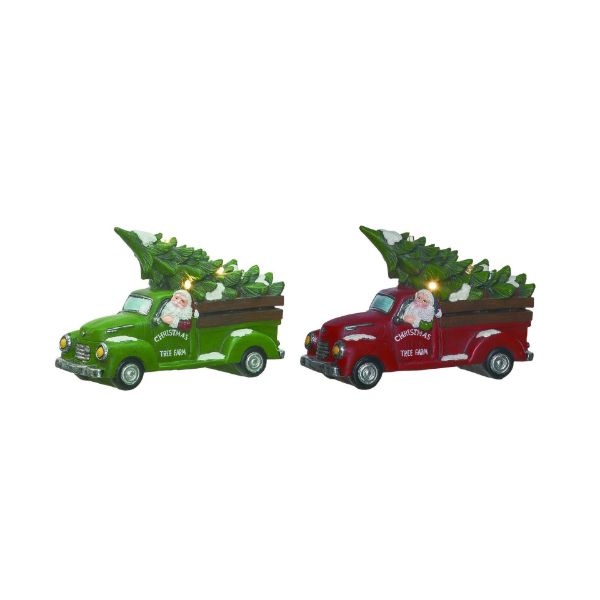 Santa In Truck Hauling Christmas Tree