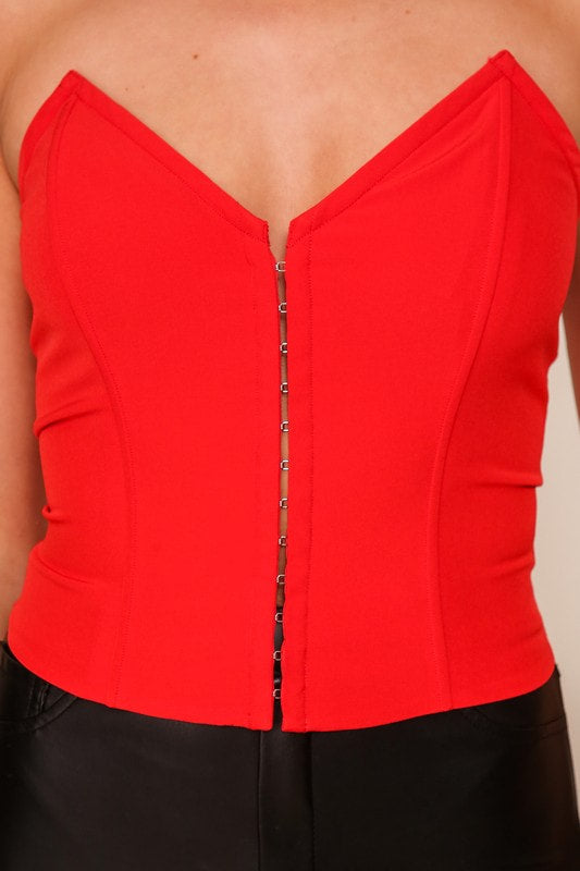 Concert Red Strapless Corset Top