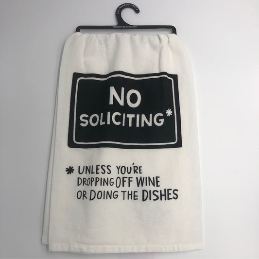 No Soliciting Tea Towel