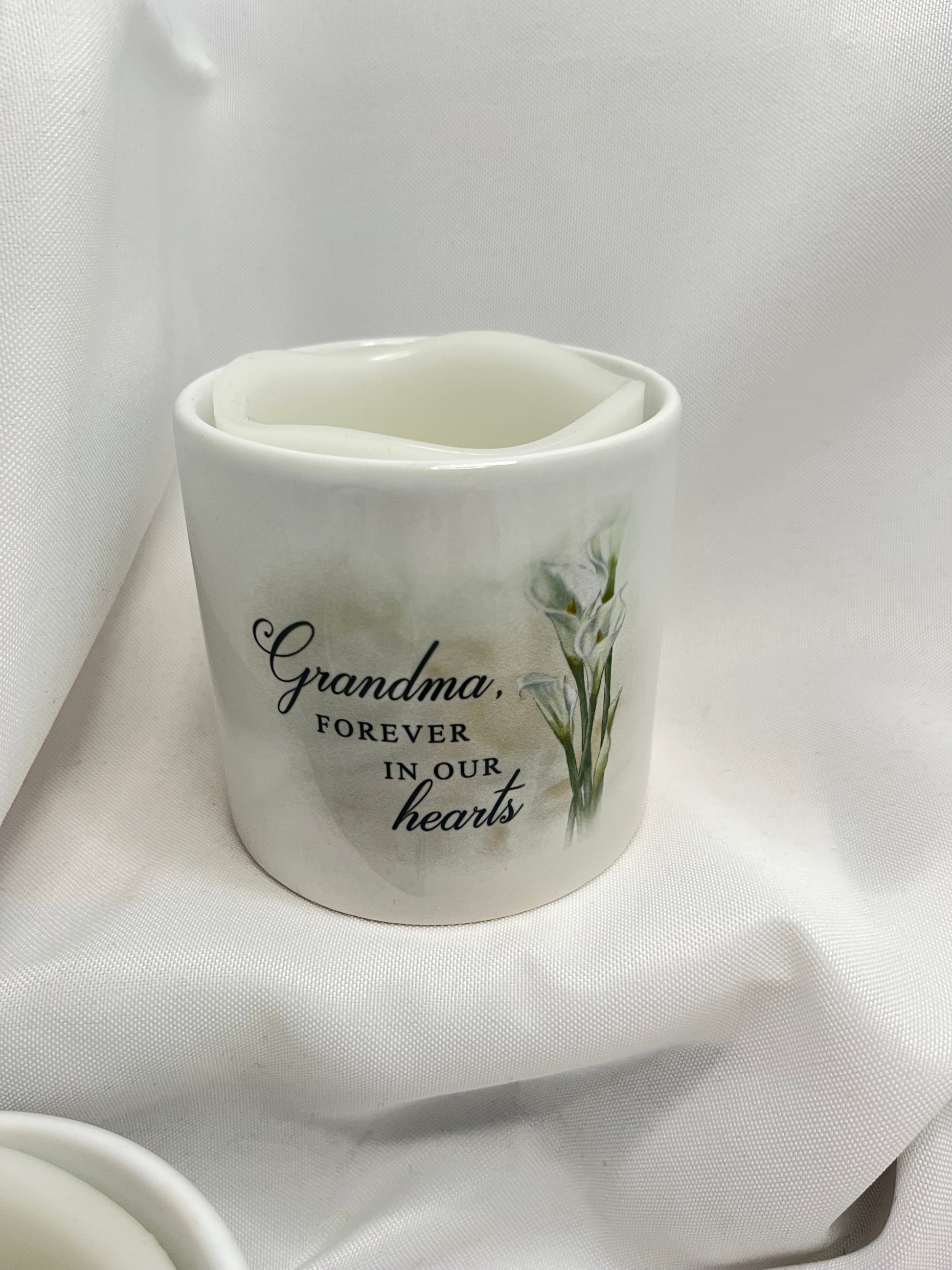 Ceramic Holder With Flameless Candle