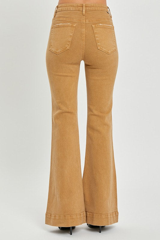 Risen Mocha High Rise Bell Bottom Jeans