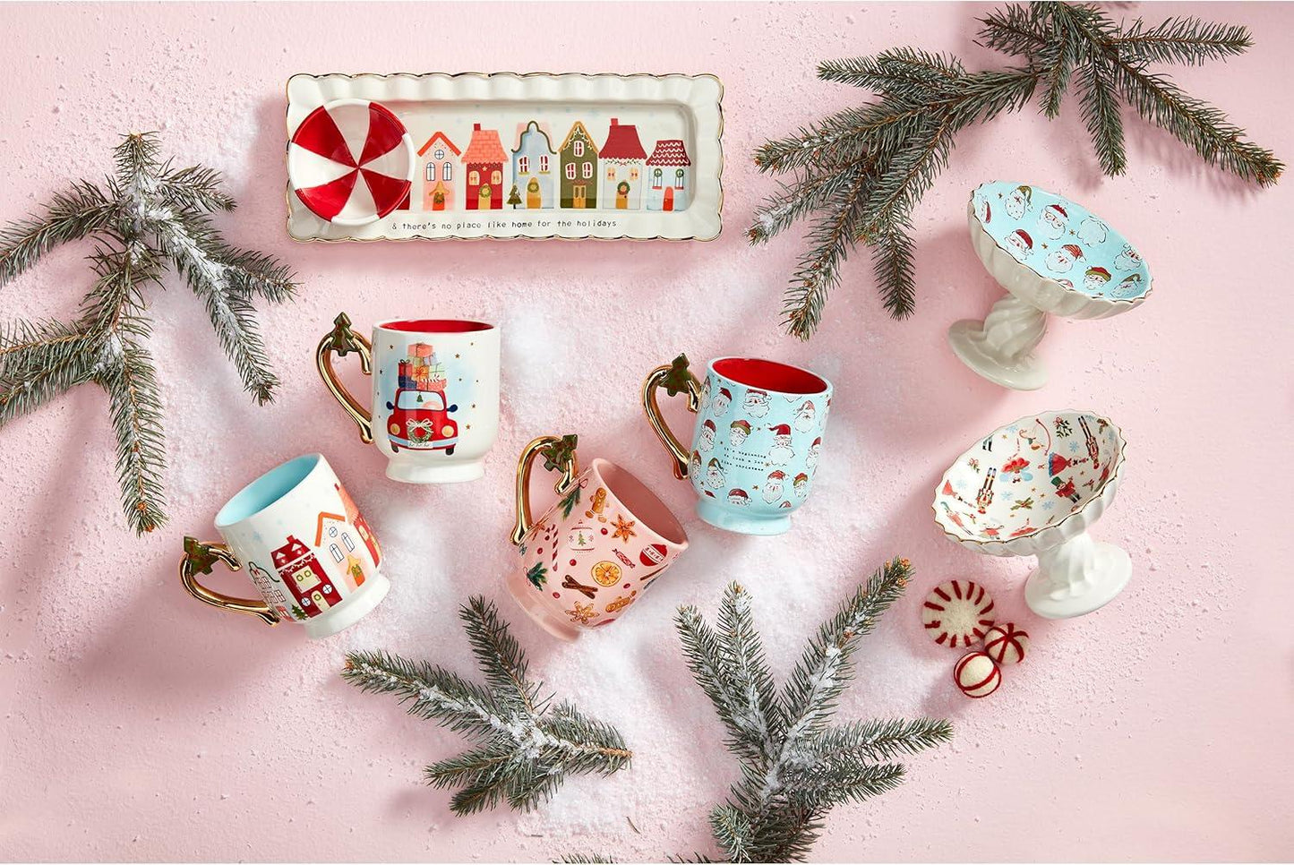 Mud Pie Christmas Pedestal Mug