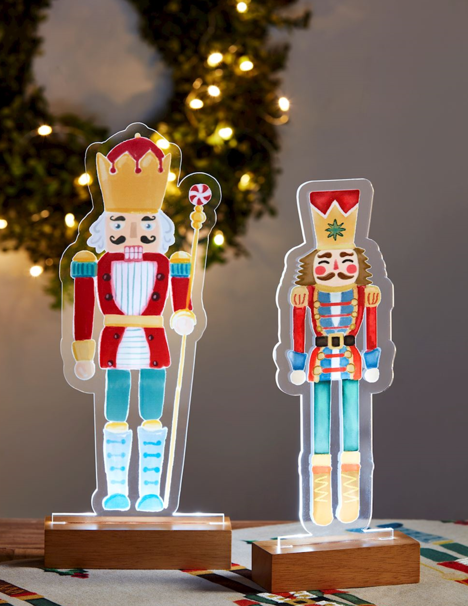 Mud Pie Acrylic Light Up Nutcracker Table Sitters