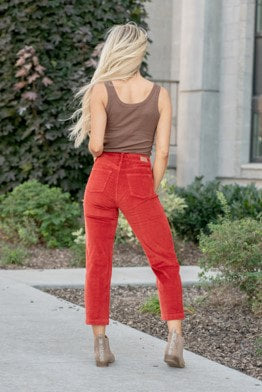 Judy Blue Rust High Waisted Ankle Straight
