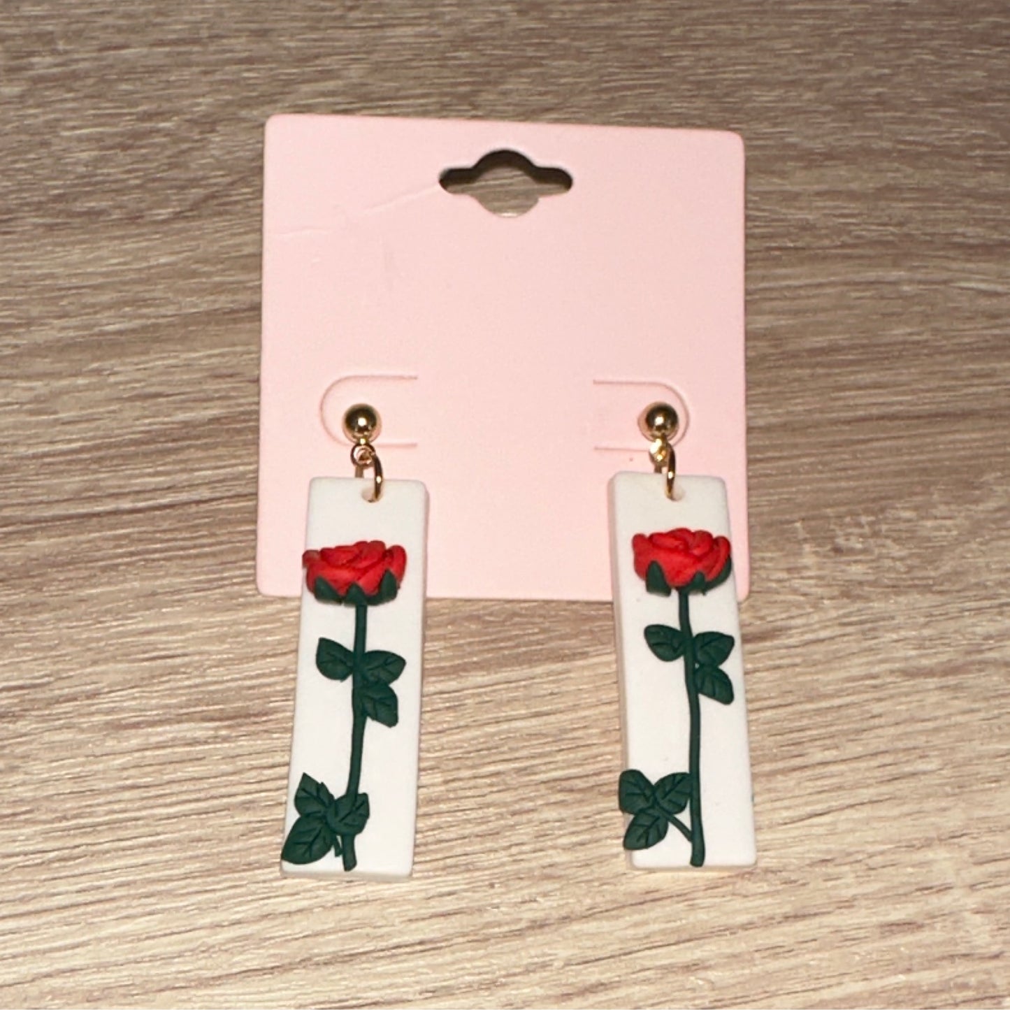 Valentine Rose Earrings- Rectangle
