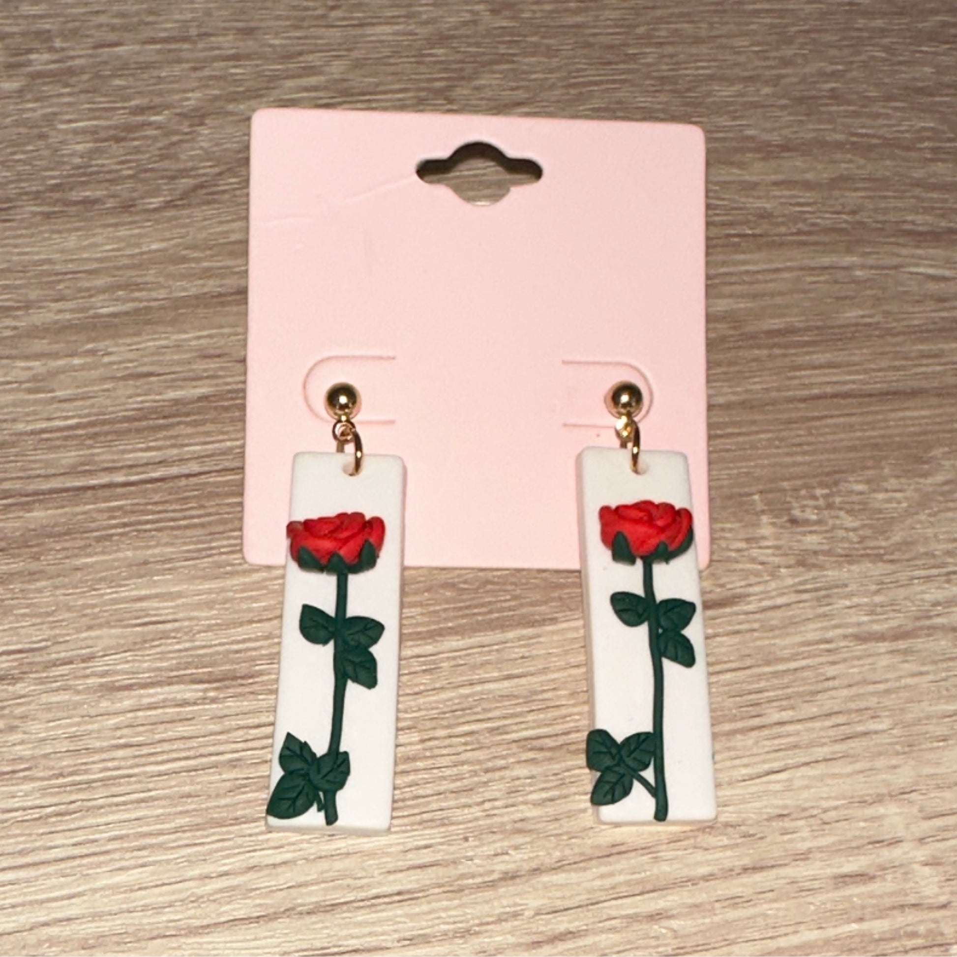 Valentine Rose Earrings- Rectangle