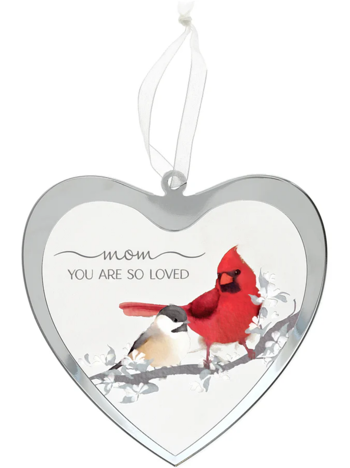 Mirrored Heart Glass Ornament