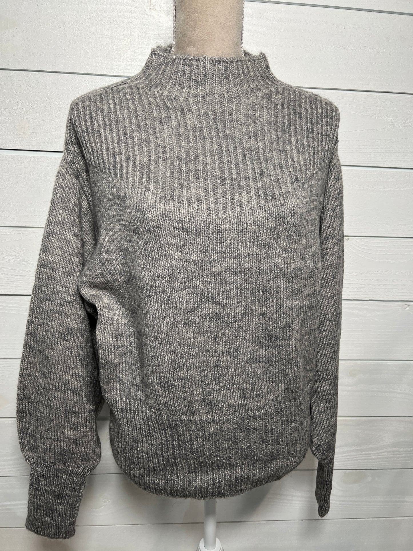 Balloon Sleeve Mock Neck Sweater